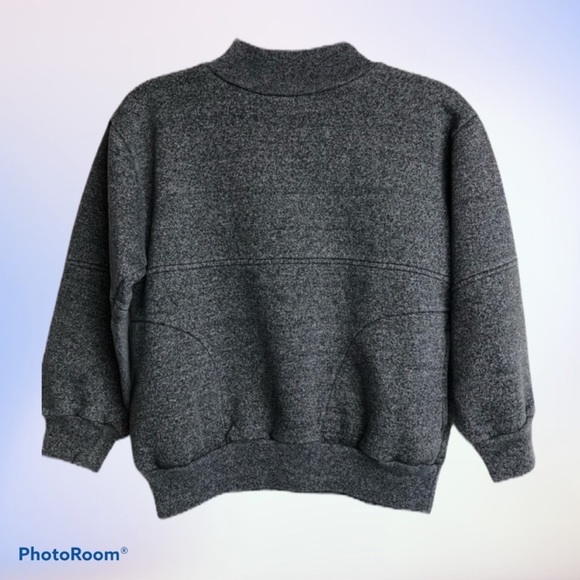 Boys Dark Grey Mock Neck Sweatshirt Front Side Pockets Size 10 - Picture 8 of 8
